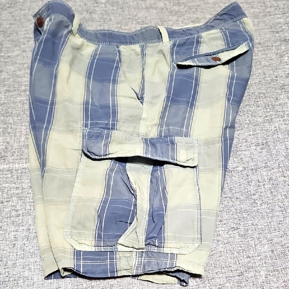 Ewidio Fucci Other - Men's Blue and Gray Striped Shorts
